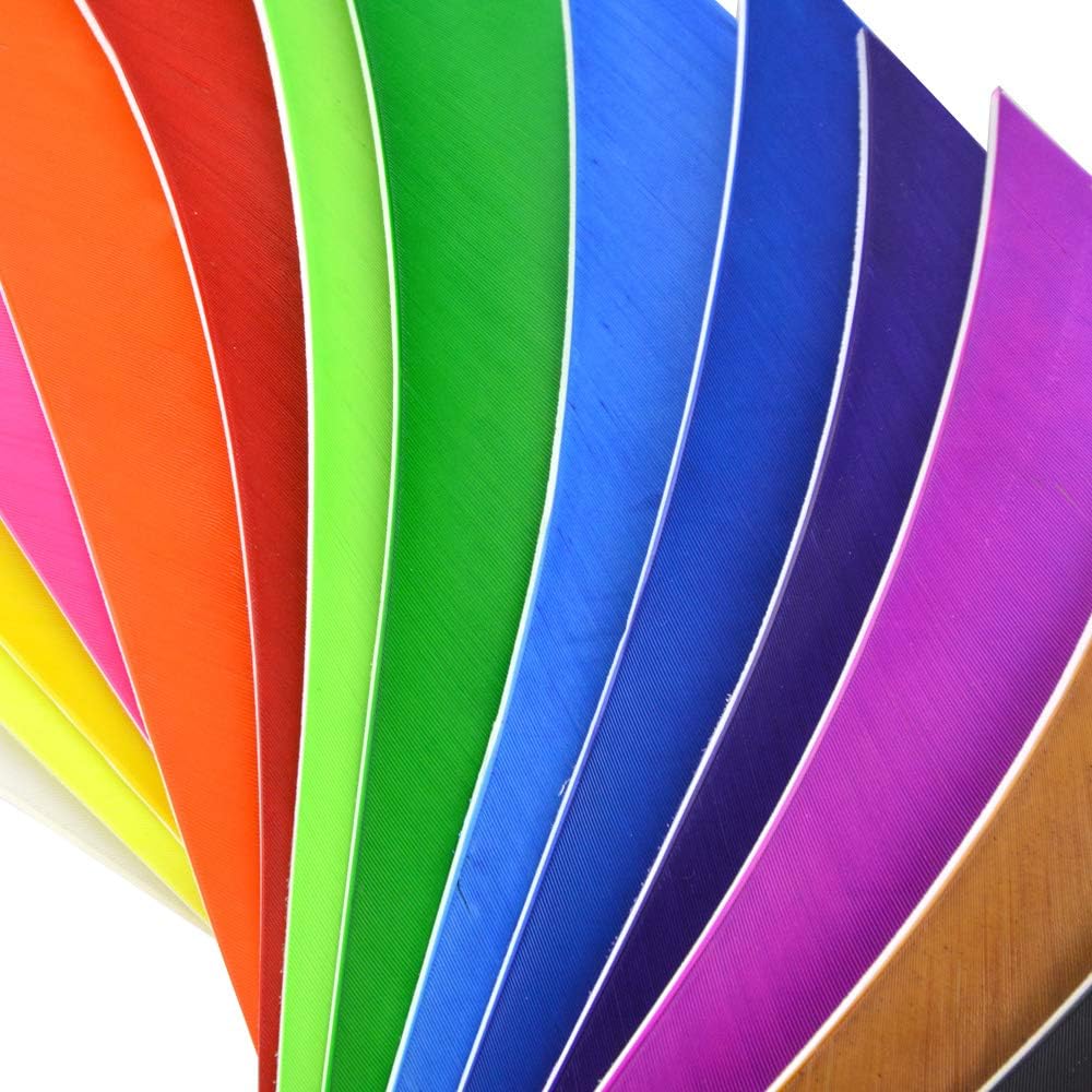 ZSHJGJR 50 Pack Archery Arrow Spiral Twist Wrap Full Length Feathers Left Wing Feathers Fletches Fletching (8-11inch) for Flu-Flu Arrows