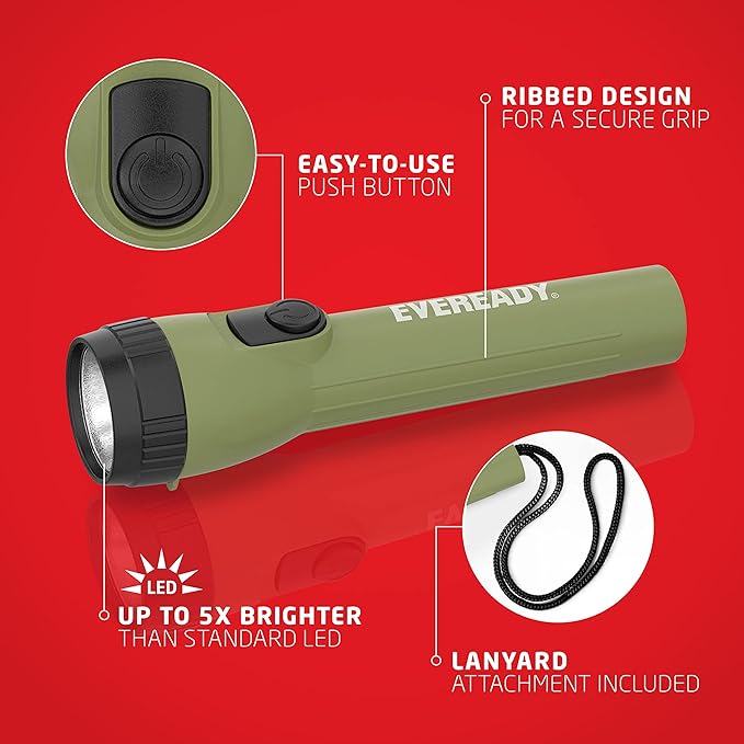 Eveready LED Flashlight (8-Pack) Bright Reliable Flashlights for General Purpose, Great for Camping, Car, Emergency Storm Power Outage Handheld Flashlight (Batteries Included)