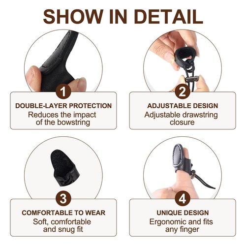 KURUGEILI Soft Leather Archery Thumb Ring Thumb Thumb Guard for Traditional Bow Thumb Protector Guard for Mongolian Reurve Bow Finger Tab Shooting Glove