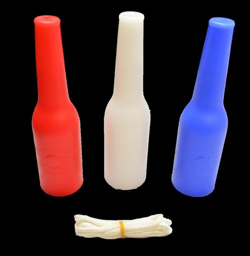 Do-All Outdoors Reusable Bottle Shooting Targets, All Calibers, Pack of 3, Multicolor, 9" X 9" X 2.5", Red/White/Blue