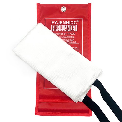 FYJENNICC Fiberglass Fire Blankets for Home and Kitchen Camping Car Office Warehouse Emergency Survival Safety (White 2 Pack)
