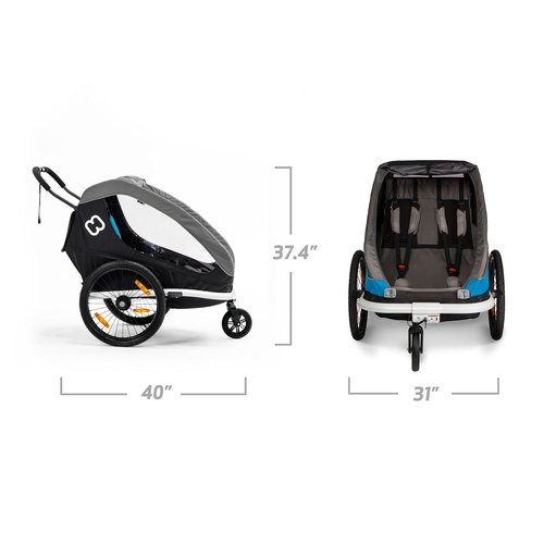 Hamax Traveller Two Seat Bike Trailer + Stroller (Black/Grey)