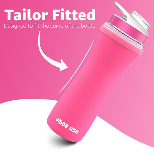Jmoe USA 32oz Sleeve for Cirkul Water Bottle | Fits 32 oz Plastic and Stainless Steel Bottles | Neoprene Sweat Absorbing Material | Fitted Design | 2-Pack | Insulated Cover (Pink)