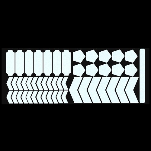 LiteMark Reflective Variety Pack of Green Chevron Sticker Decals for Bicycles, Strollers - Pack of 49 Pcs