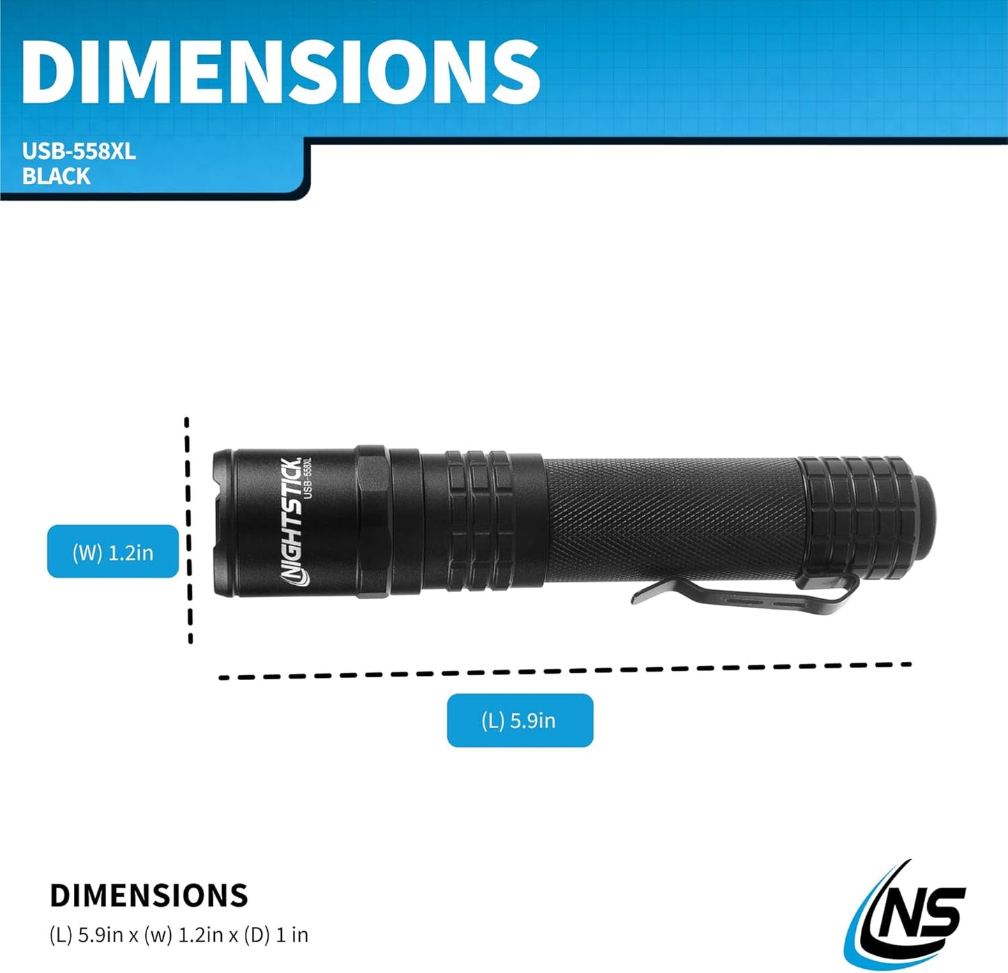 Nightstick USB-558XL USB-C Rechargeable Tactical Flashlight, Black
