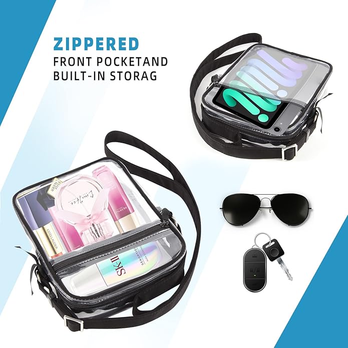 DONGGANGAJI Clear Crossbody Bag, Stadium Approved for Concerts,Clear Shoulder Bag Adjustable Strap With front pocket