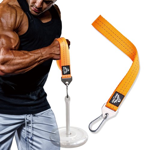 WRIST FIGHT Heavy-Duty Arm Wrestling Training Strap for Pronation Strength with Stainless Steel Buckle and Carabiner – Wrist and Grip Strengthener (Orange)