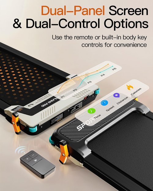 FUNRAY Versatile Walking Pad Treadmill with Incline - Dual-Sided Under Desk Treadmill with Foot Massage,2 in 1 Walking Pad for Home/Office, Portable Compact Treadmills with 330LBS Weight Capacity