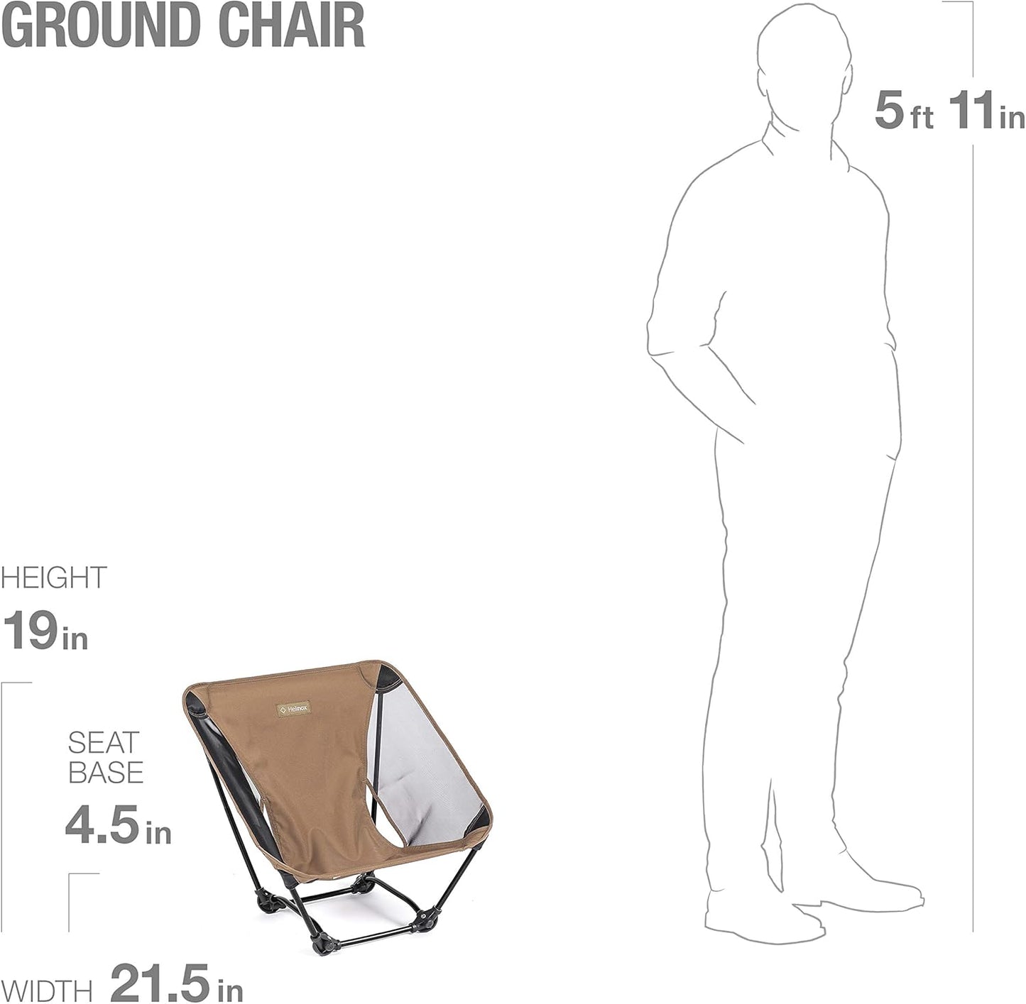 Ultralight Helinox Ground Chair - Portable Outdoor Camping Seat for Travel