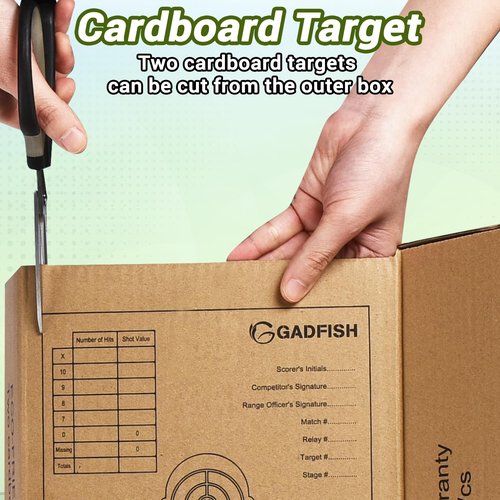 Adjustable Shooting Target Stand Set With 10 Paper Targets, Two Mounting Options for Outdoors, Stable Holder With Metal Poles and Ground Nails (Black)