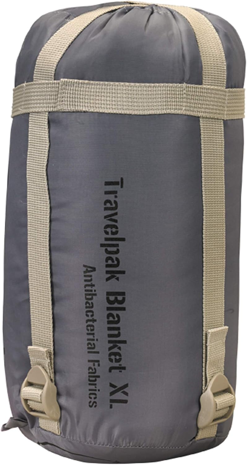 Snugpak Travelpak Oversized Blanket with Compression Stuff Sack, Lightweight, Pebble Gray