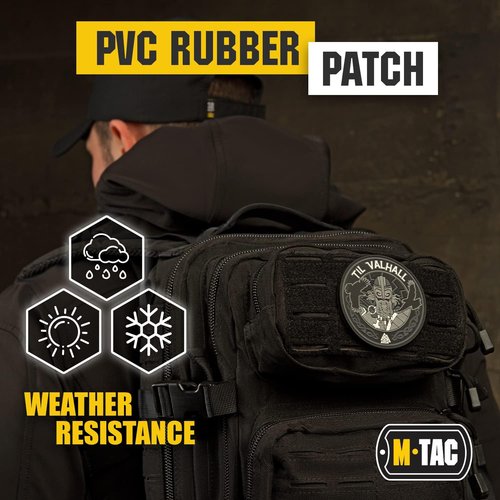 M-Tac Morale Patches Nordic Invasion - PVC 3D Military Tactical Patch Viking - Til Valhall (Gray (Til Valhall))