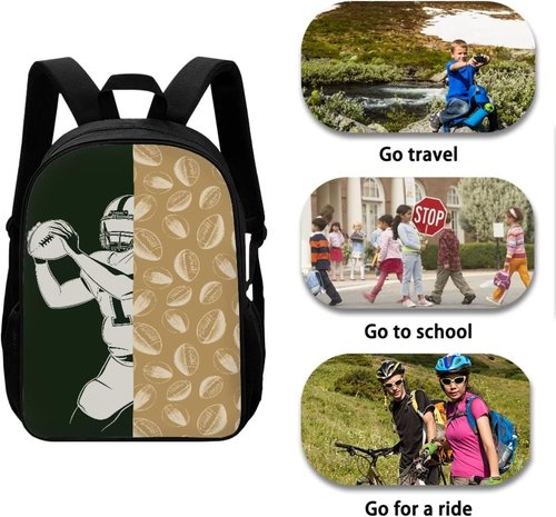 Coloranimal Boys Girls Backpack Knapsack Soccer Printed Travel Hunting Daypack