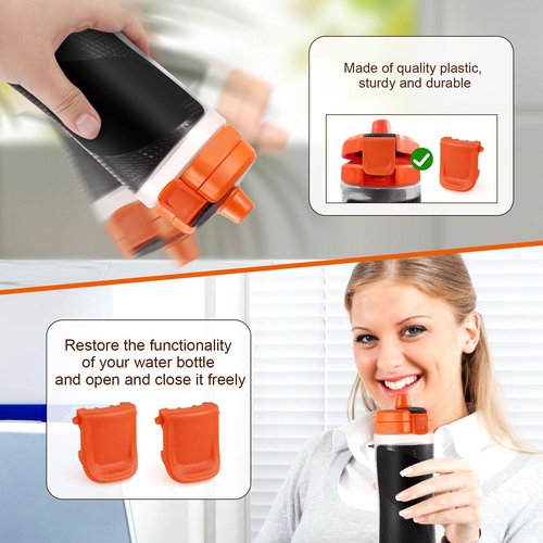 PEUTIER 4pcs Clip for Gatorade Gx Bottle, Water Bottle Lid Clip Replacement Lid Clip Bottle Cap Fastener Compatible with Gatorade GX Accessories (Orange)