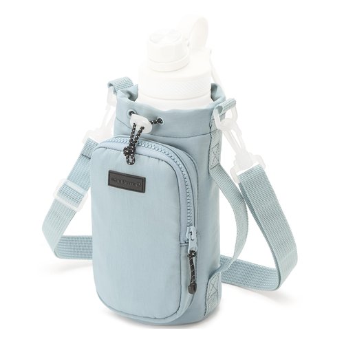 TRIWONDER Water Bottle Holder with Strap for 32oz Bottle Carrier Sling Bag with Phone Pocket, Crossbody Hand Pouch Sleeve for Walking Hiking Traveling Camping(Blue)