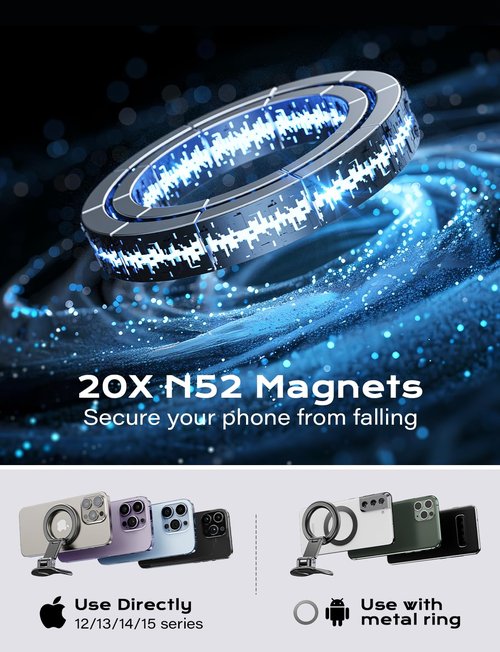 TAZENI Fit Magsafe Water Bottle Gym Stroller Phone Holder Strap Magnetic Phone Holder for Stroller Gym Accessories for Stanley Owala Yeti Hydrojug 10-60oz Tumbler Adjustable for iPhone & Android