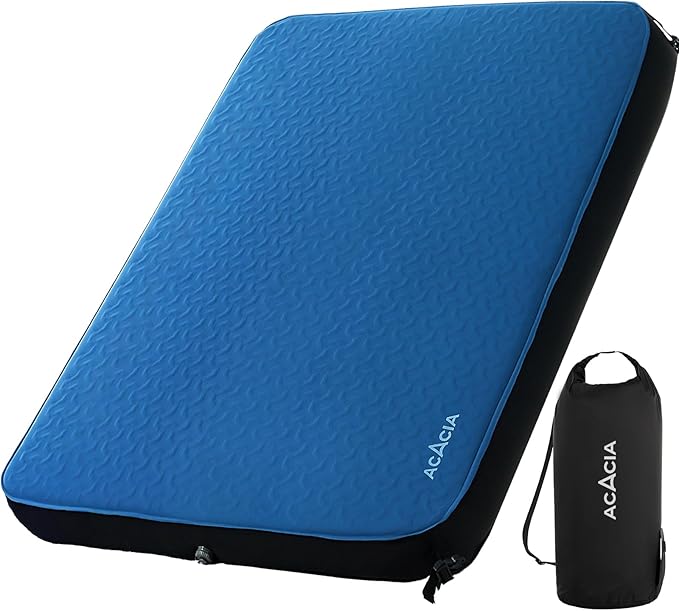 ACACIA 4.3" Thick Self Inflating Sleeping Pad with Foam | Innovative Y-Shaped Telescopic Structure | Ultraportable Camping Mattress | Outdoor Compact Air Mat for Tent Car |