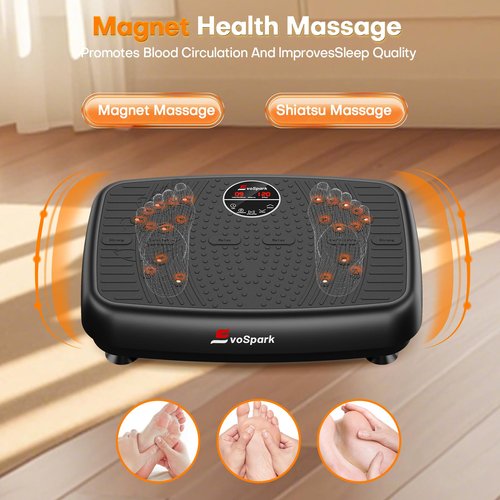 Vibration Plate Exercise Machine, 2025 Upgraded Double Motors Vibration Plate for Lymphatic Drainage, EvoSpark 3D PRO Vibration Plates for Weight Loss,450 Lbs Capacity Vibrate Fitness Platform