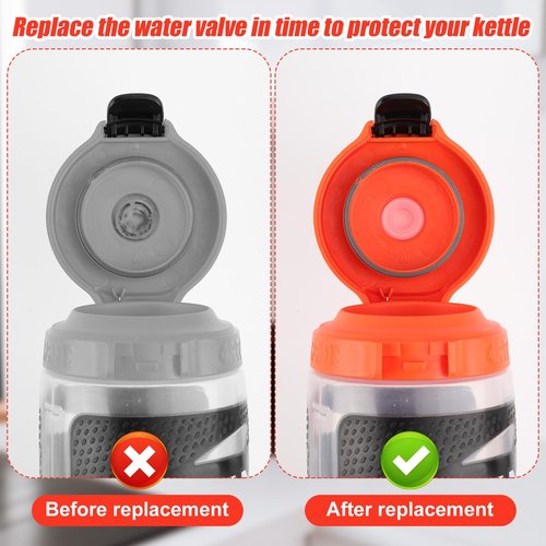 6pcs Dispensing Rubber Valves Compatible with Gatorade Water Bottle, Silicone Valve Replacement Lid for Gatorade GX 30oz & Squeeze Bottle 32oz No Leak BPA-Free Plastic Inserts & Screwdriver (Orange)