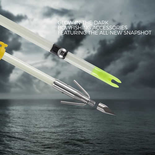 KEAUP 6 Pack 32 inch Bowfishing Arrows Luminous with Broadheads and Safty Slides Bowfishing Bow for Compound Bow Recurve Bow Fishing Hunting