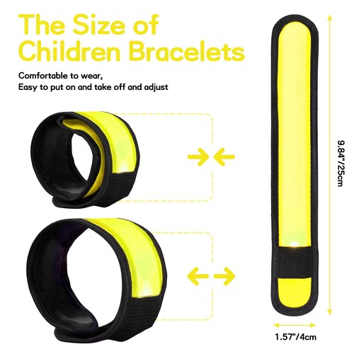 esonstyle 6 PCS LED Bracelets, LED Light Up Bracelets, Yellow LED Wristbands, Led Slap Bracelets for Walking, Running, Jogging, Concerts, Sports, Camping, Sporting Events, Party, Rave Accessories