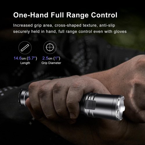 klarus EP11 1300 Lumens Tactical Flashlight, USB C Rechargeable EDC Flashlight with 2600mAh Battery, Instant Reaction Dual Tail Switches, Tactical + Outdoor Settings, Include Tactical Strobe Mode