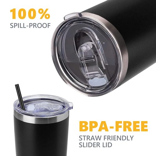 AICMEI 2 Replacement Lids for 20oz Stainless Steel Tumbler Lids-Replaces Only Covers With a Top Diameter of 3.4 inches（Bottom Diameter of 3.23 inches）