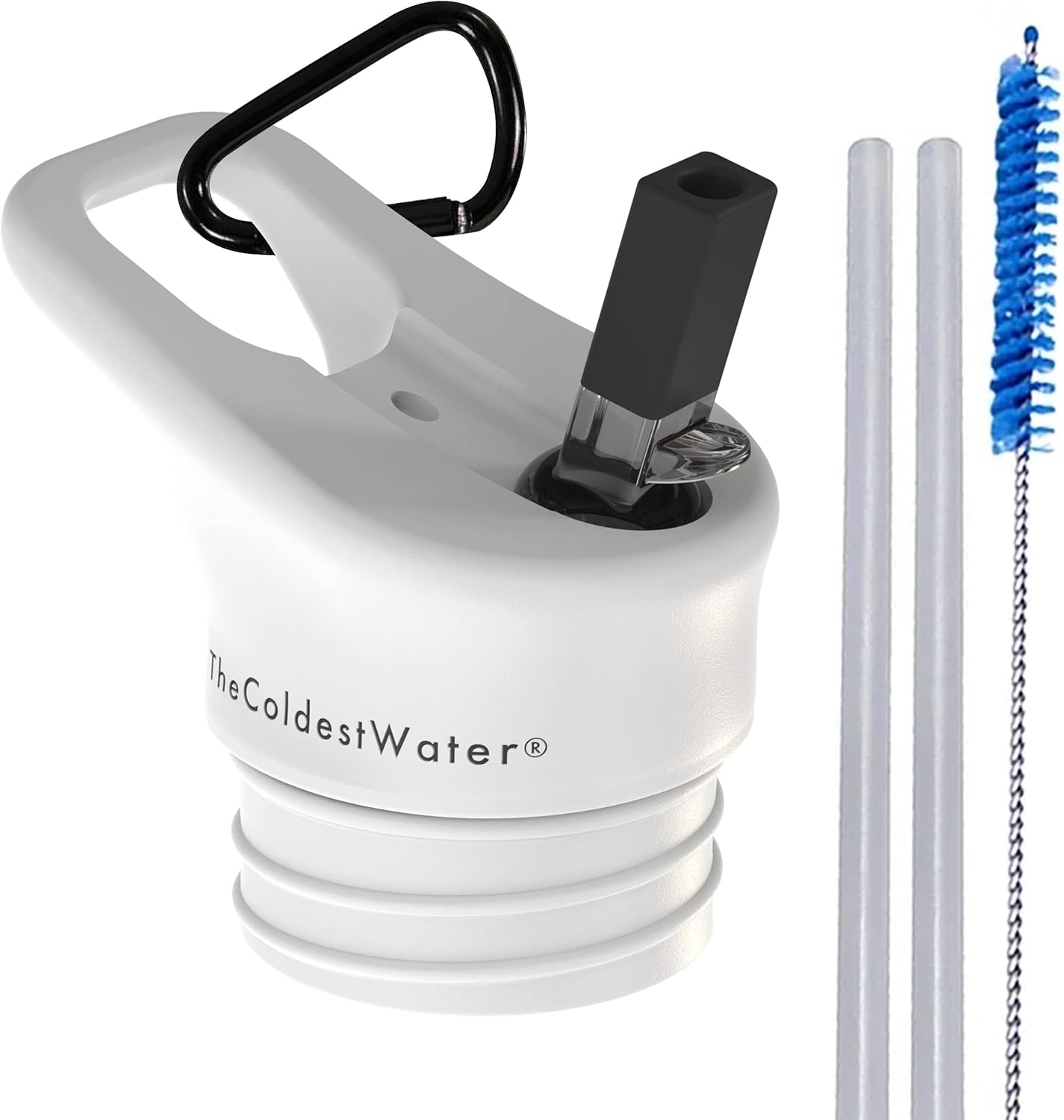 The Coldest Water Insulated Standard Mouth Size 2.0 - Hydro Sports Straw Cap Flip Top Lid - Multi-Compatible with Standard Flask Mouth Size Stainless Steel Water Bottles