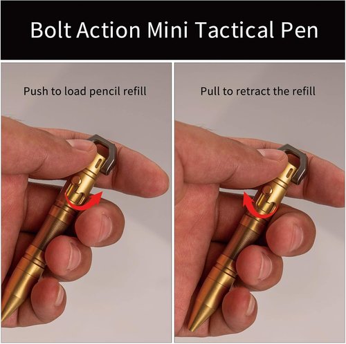 MecArmy TPX33 Titanium Tactical Pen with Tungsten Steel Glass Breaker for Self-Defence, Anti-roll concave-convex shell with Comfortable grip for Writing, Refill Pocket Clip included (Titanium Silver)