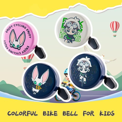 ROCKBROS Bike Bell for Kids Bicycle Bell for Boys Toddlers Fit for 0.87in/22.2mm Bicycle Handlebars Luoluo Blue