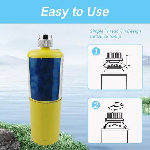 NIIIYTYB 2 Pieces Butane to Propane Adapter 1 Lb Propane Small Tank Input EN417 Valve Output Camping Stove LPG Adaptor Isobutane Outdoor Cylinder Canister Converter
