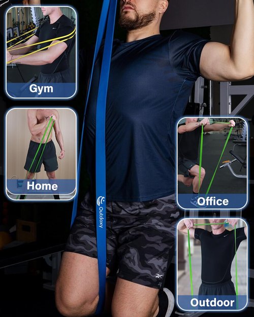 OUTDOXY Resistance Bands, Pull Up Assistance Bands Set of 5, Exercise Bands for Men & Women, Heavy Duty Stretch Exercise Bands, Resistance Bands for Working Out, Muscle Training