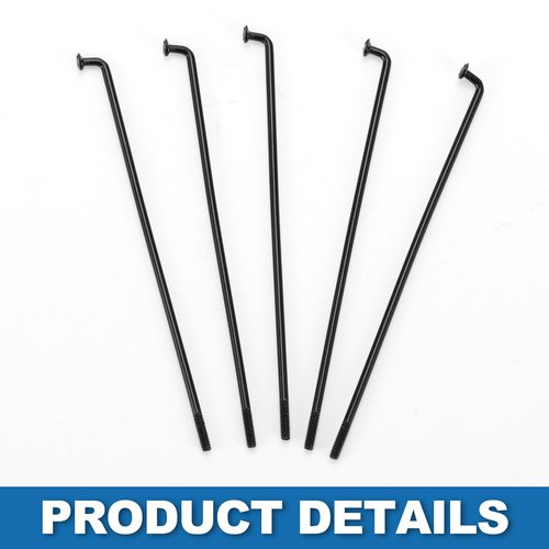 A ABSOPRO Bike Bicycle Spokes 14G 112MM Mountain Bike Spokes Steel Black 36Pcs