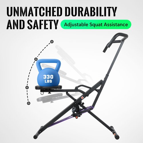 Leikefitness Squat Assist Trainer for Leg Fitness Machine for Home Gym Squat Machine, 2 in 1 Ride & Rowing Machine for Botty Glutes Butt Thighs, Black