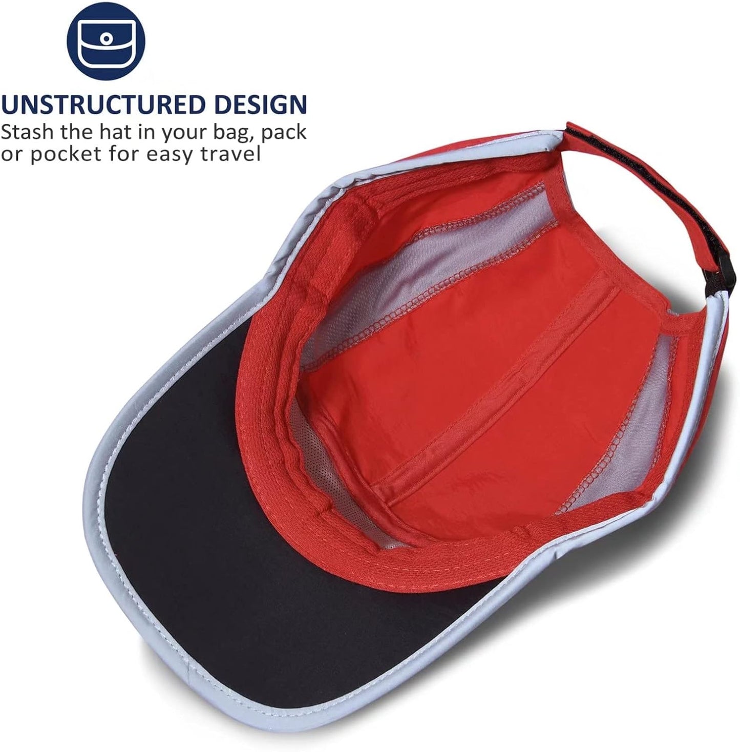TITECOUGO Reflective Folding Hat Unstructured Breathable Design UPF 50+ Sun Protection Sport Running Cap