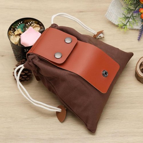 LONG XIN SERIES 2PCS Camping Foraging Bag Canvas Collapsible Mushroom Storage Bags Collapsible Belt Bag for Hiking Beachcombing Treasures Flowers Mushrooms Seashells Handmade