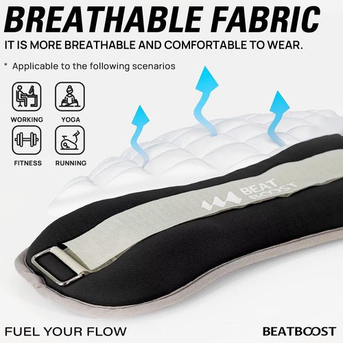 Ankle Wrist Weights A Pair of 2 Lbs for Women Men BeatBoost Arm Leg Weights Set with Adjustable Straps for Walking Pilates Exercise Aerobics Black