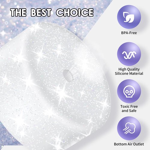 BKBY Protective Glitter Silicone Boot Compatible with Owala 24oz 32oz 40oz, Bling Cup Sleeve Bottom Bumper Cover Compatible with Owala FreeSip, Twist, or Flip Stainless Steel Water Bottles