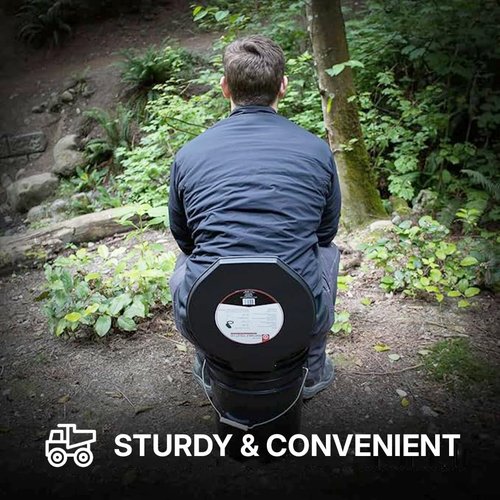 72 HRS Premium Portable Camping Toilet Seat with Lid for 5 Gallon Buckets, Outdoor Camping, Hiking, Emergencies - Perfect for Emergency Preparedness, Backcountry, Car, Boat, Road Trips (No Bucket)