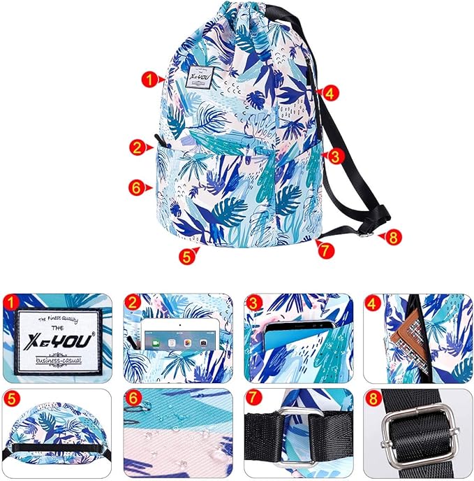 XEYOU Drawstring Sports Backpack Lightweight Gym Yoga Sackpack Shoulder Rucksack Casual Outdoor Daypack for Women and Men