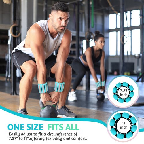 SOLY Wrist Ankle Weights for Women, Wearable Strong Arm & Leg Weights,Adjustable Wrist Weighted Bracelet for Yoga,Aerobics,Barre,Dance,Set of 2 (0.5LB Each)