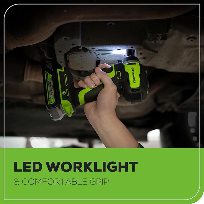 Greenworks 24V Brushless Cordless Tool Kit: 3-in-1 Drill Driver, Impact Driver & Impact Wrench with 2x 2Ah Batteries & Charger – Lightweight, Compact for DIY
