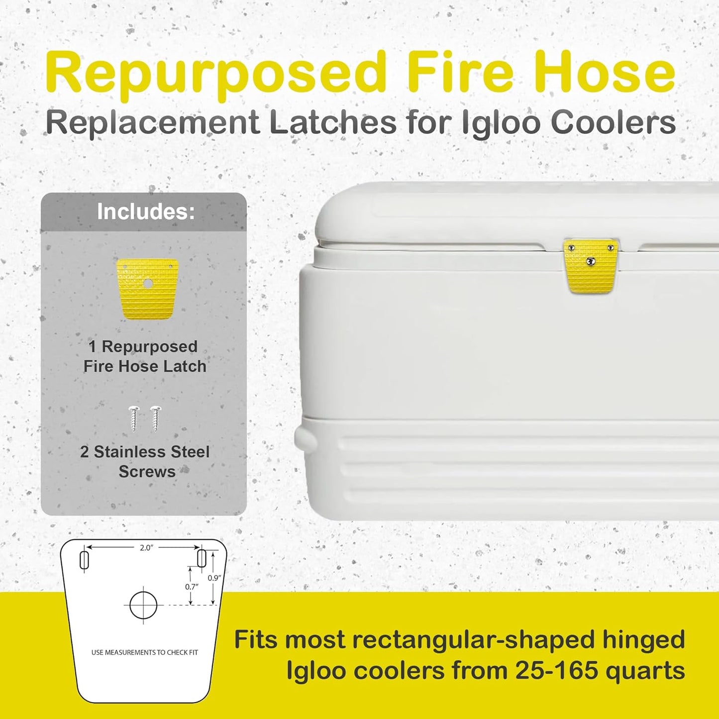 Replacement for Igloo Latches (Set of 2) - Unbreakable, Made in USA, Repurposed Fire Hose