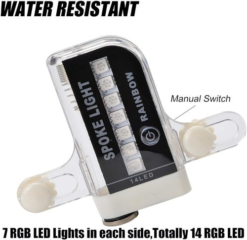 DAWAY LED Bike Wheel Lights - A12 Waterproof Cool Bicycle Tire Light, Safety Spoke Lights for Kids Boys Girls Men Women, 30 Fun Bright Patterns, Auto & Manual Dual Switch, with Battery