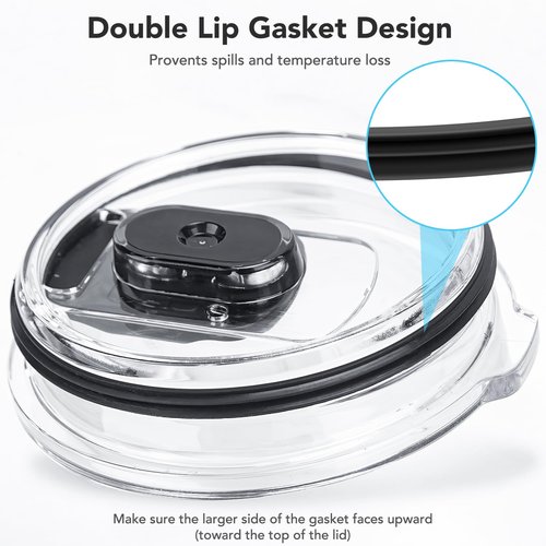 Rubber Seal Replacement Gasket for Yeti Lid, Leak-proof O Ring Replacement Compatible with YETI 30/32 oz Tumbler, 14 oz Mug and 35/42 oz Straw Mug, 4 Packs