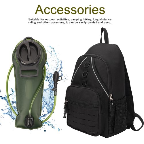 Small Hiking Backpack,Lightweight Water Backpack with 2L Water Bladder Phone Pocket Hydration Pack for Cycling Climbing Biking (Black)