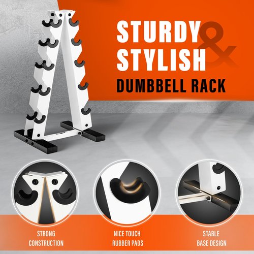 YES4ALL Dumbbell Rack Stand Only, 5 Tier A Frame Weight Rack for 5-25 LB Dumbbells