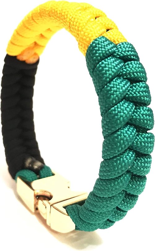 Flag of Jamaica Mens & Women Paracord Survival Bracelet Jewelry Jamaican Flag (Size 7.5 inches)