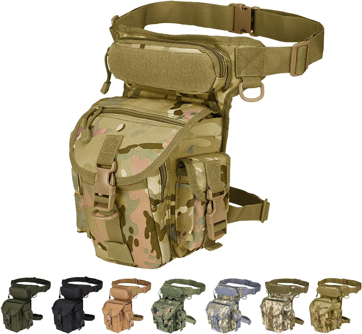 Multi-Purpose Tactical Drop Leg Bag Tool Fanny Thigh Pack Leg Rig Military Motorcycle Camera Versipack Utility Pouch, Black/Coyote Tan/Army Green/Camouflage 7 Colors Available