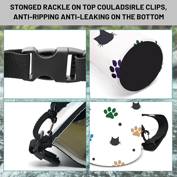 Waterproof Dry Bag,Roll Top Colorful Cartoon Cat Pawprints Waterproof Backpack 5L/10L/20L Floating and Lightweight Bags for Kayaking, Boating, Fishing, Swimming and Camping